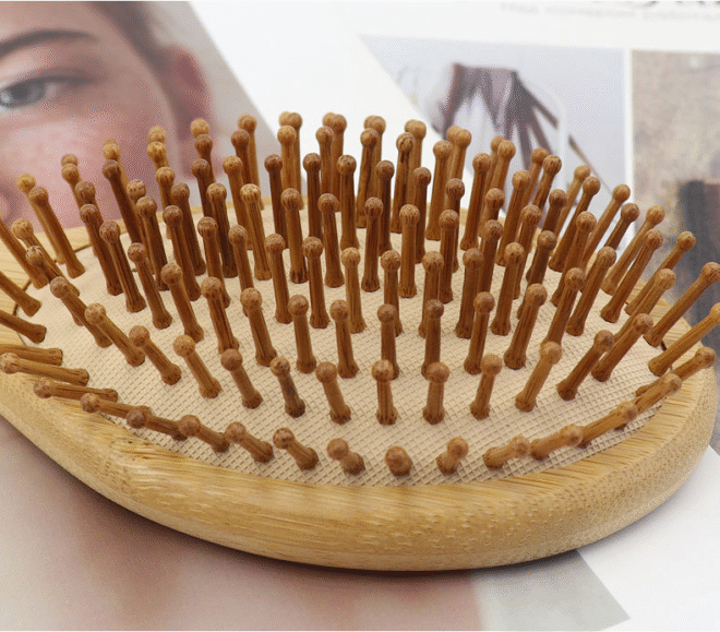 bamboo hair comb round big size - Image 2
