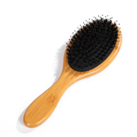 bamboo hair comb with boar bristles-round
