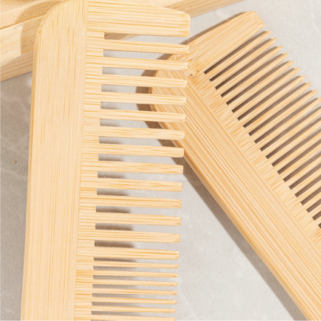 bamboo fine wide tooth hair comb - Image 2