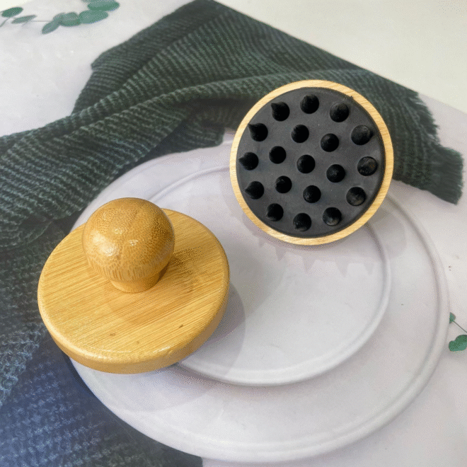 Bamboo Shampoo Scalp Brush Circle - Image 3