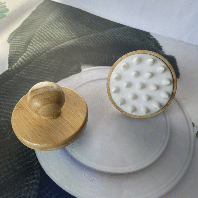 Bamboo Shampoo Scalp Brush Circle - Image 2
