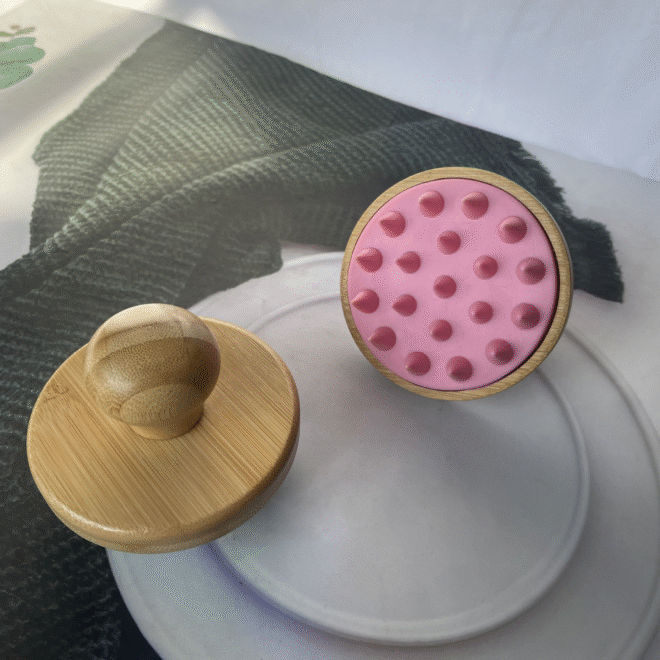 Bamboo Shampoo Scalp Brush Circle - Image 4