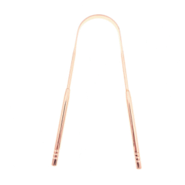 U type stainless steel tongue scraper-gold rose