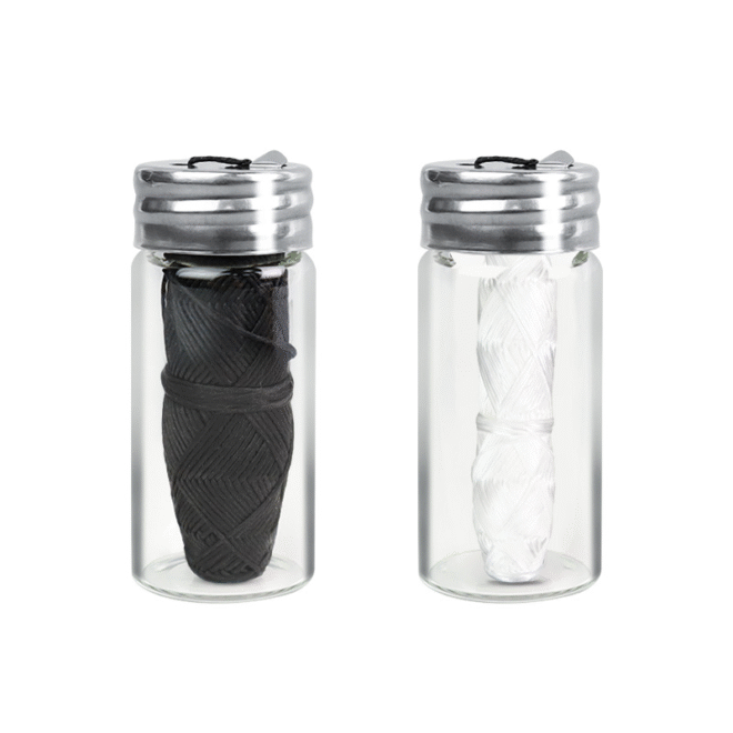 dental floss glass jar