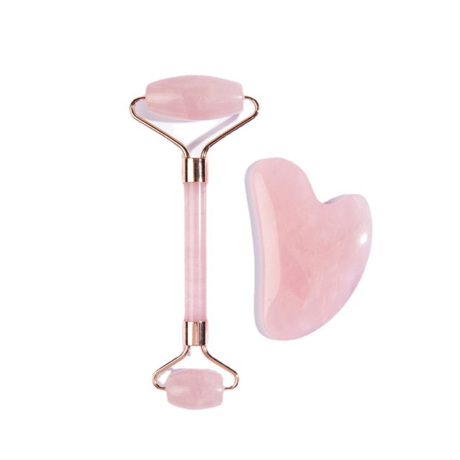jade GUA SHA roller pink - Image 2