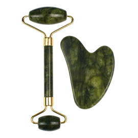 jade GUA SHA set deep green